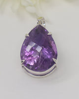 Brazilian Amethyst Sterling Silver Pendant – Violet Flame