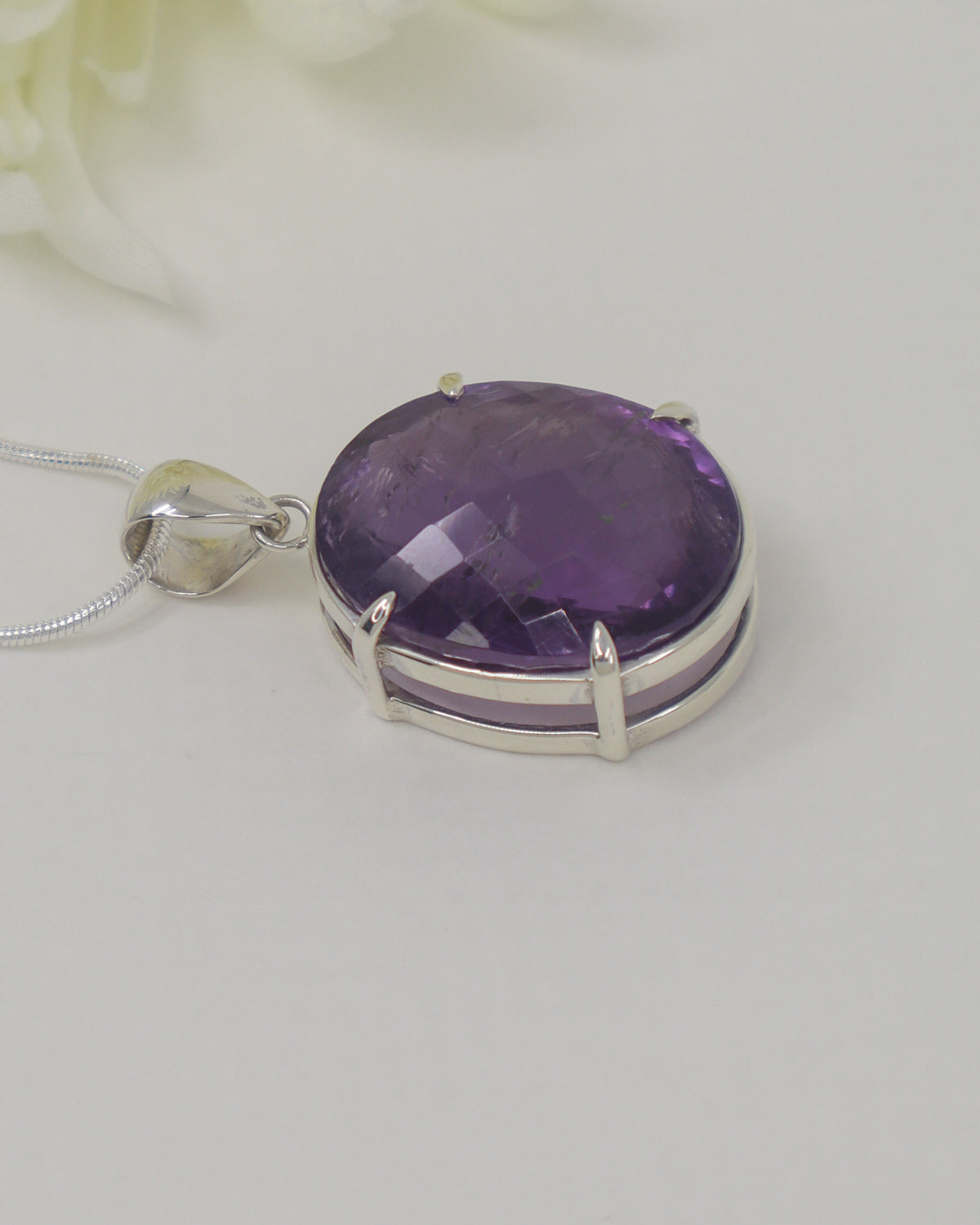 Brazilian Amethyst Sacred Wisdom Pendant – 0.925 Sterling Silver