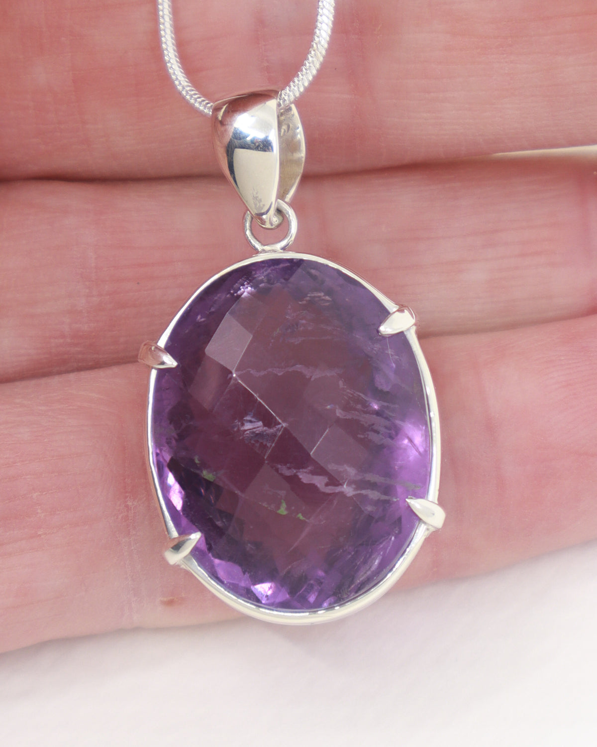 Brazilian Amethyst Sacred Wisdom Pendant – 0.925 Sterling Silver