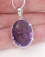 Brazilian Amethyst Sacred Wisdom Pendant – 0.925 Sterling Silver