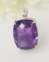 Brazilian Amethyst Sterling Silver Statement Pendant – Violet Temple