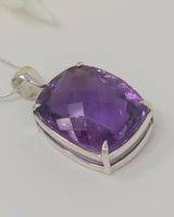 Brazilian Amethyst Sterling Silver Statement Pendant – Violet Temple
