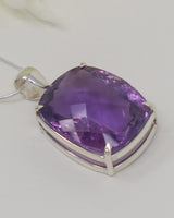 Brazilian Amethyst Sterling Silver Statement Pendant – Violet Temple
