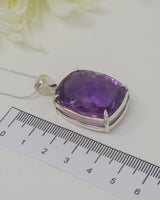 Brazilian Amethyst Sterling Silver Statement Pendant – Violet Temple