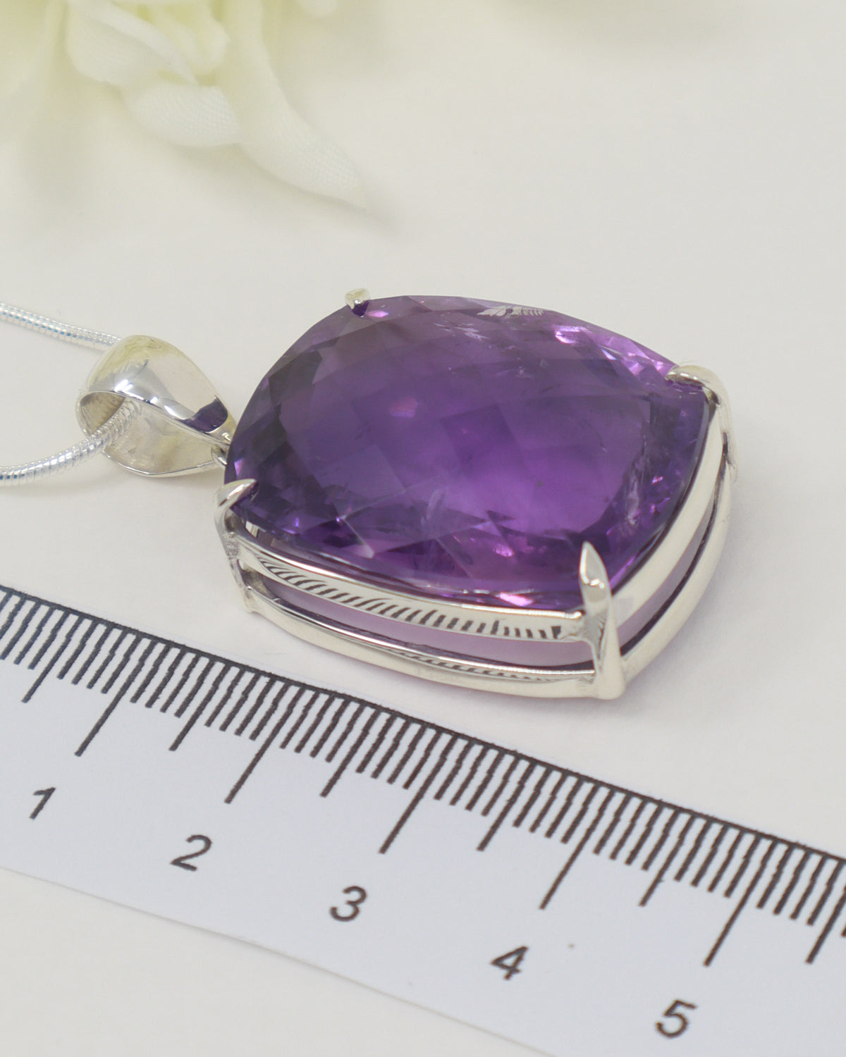 Brazilian Amethyst Sterling Silver Statement Pendant – Violet Temple