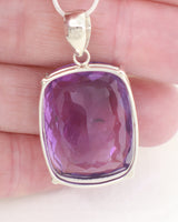Brazilian Amethyst Sterling Silver Statement Pendant – Violet Temple