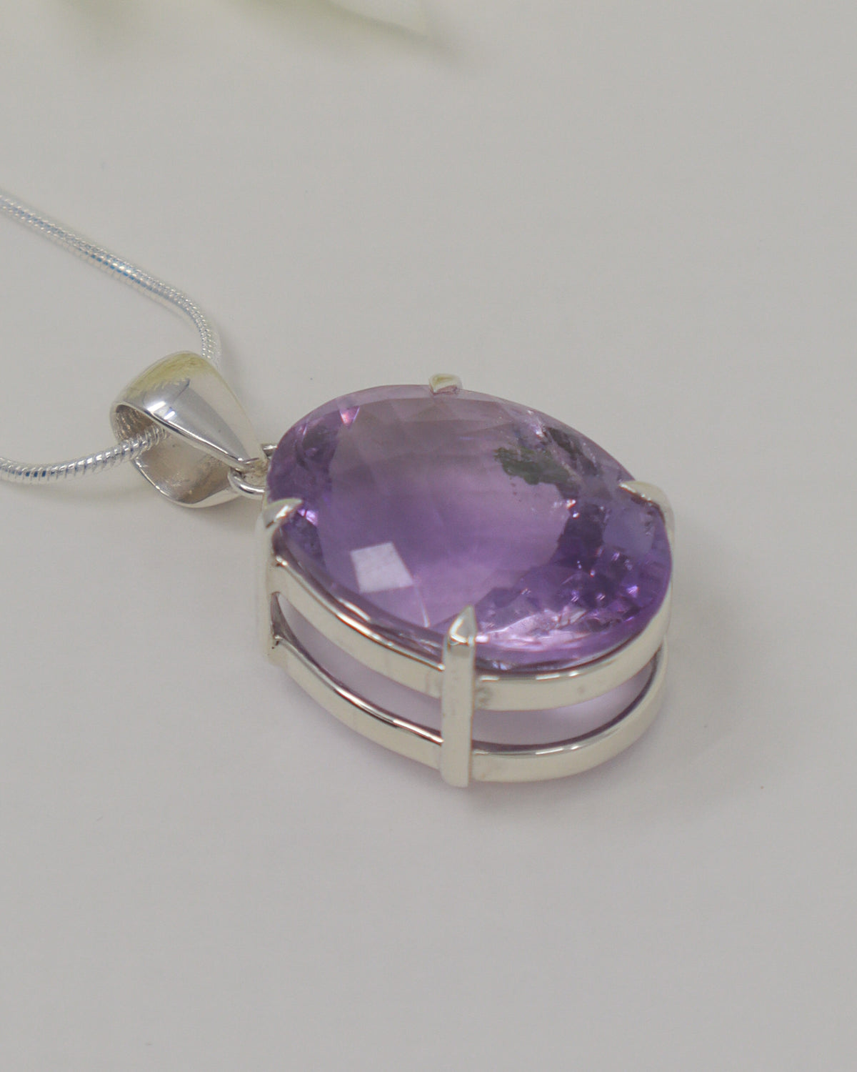 Brazilian Amethyst Sterling Silver Pendant – Lavender Spirit
