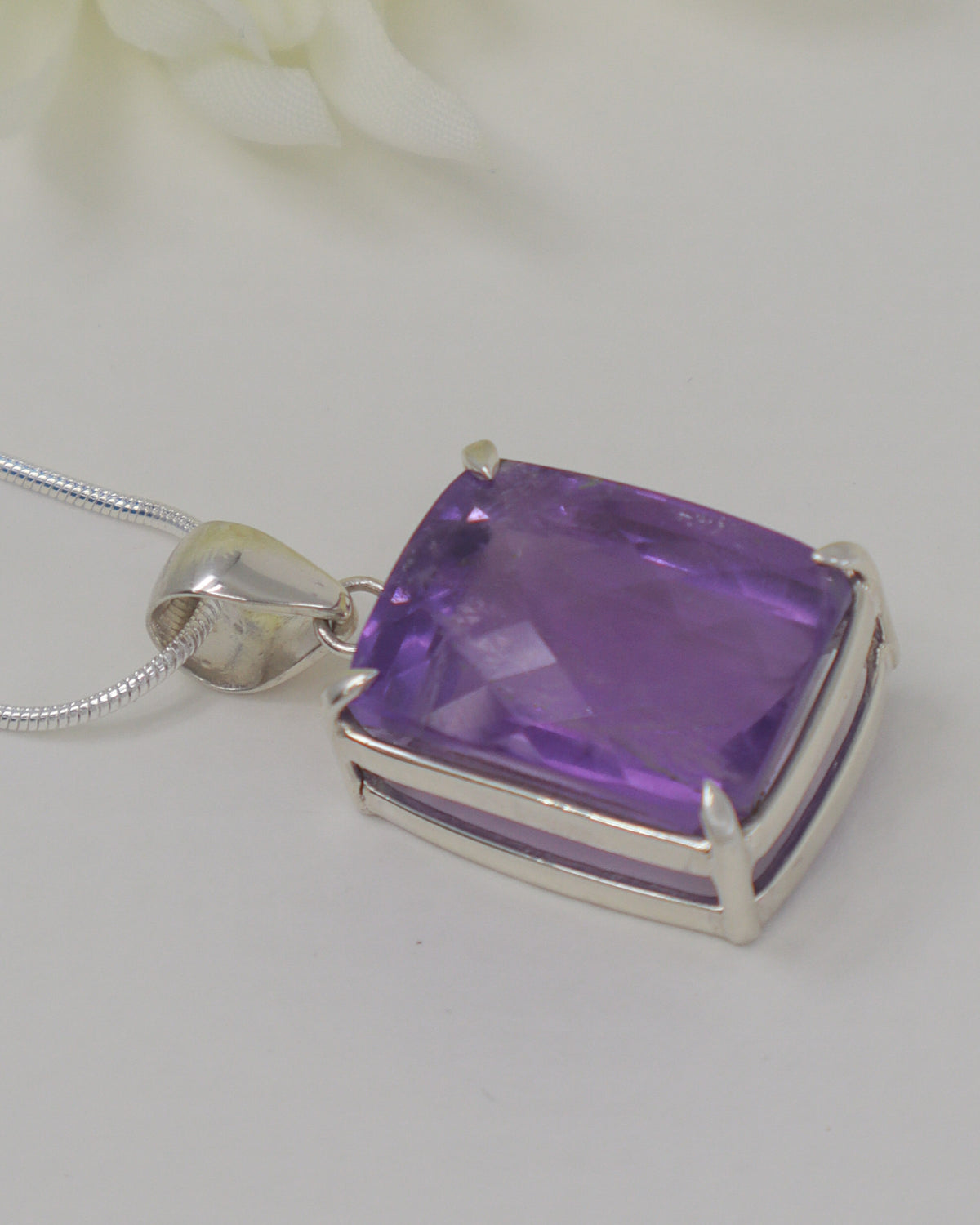 Brazilian Amethyst Sterling Silver Pendant – Violet Portal