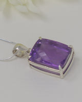 Brazilian Amethyst Sterling Silver Pendant – Violet Portal