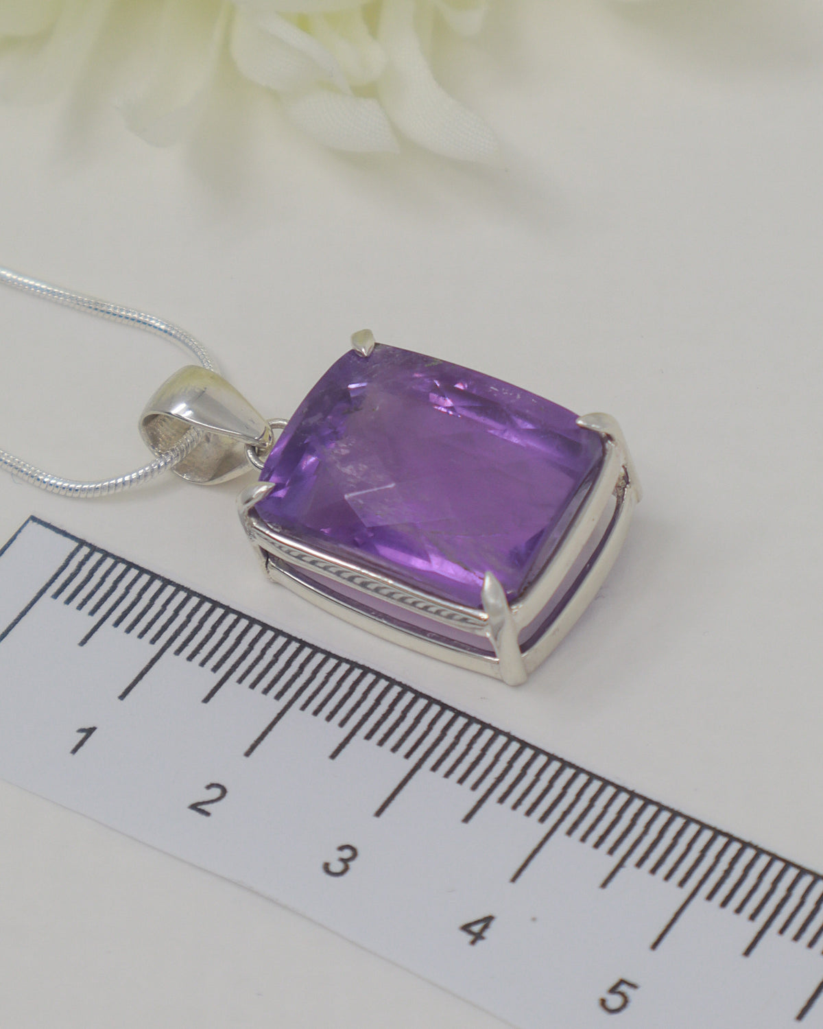 Brazilian Amethyst Sterling Silver Pendant – Violet Portal