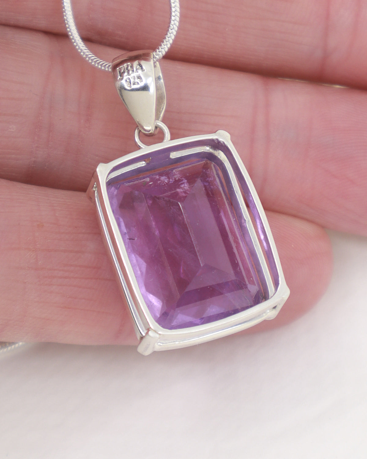 Brazilian Amethyst Sterling Silver Pendant – Violet Portal