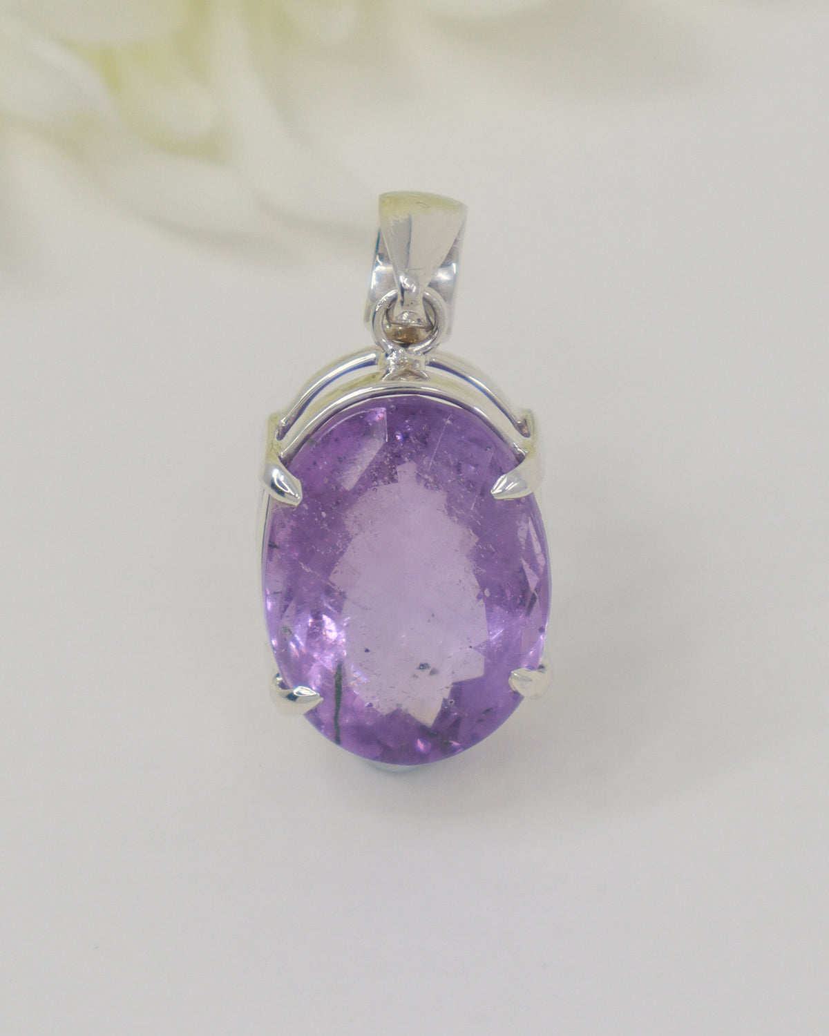 Brazilian Amethyst Sterling Silver Pendant – Lavender Light