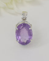 Brazilian Amethyst Sterling Silver Pendant – Lavender Light