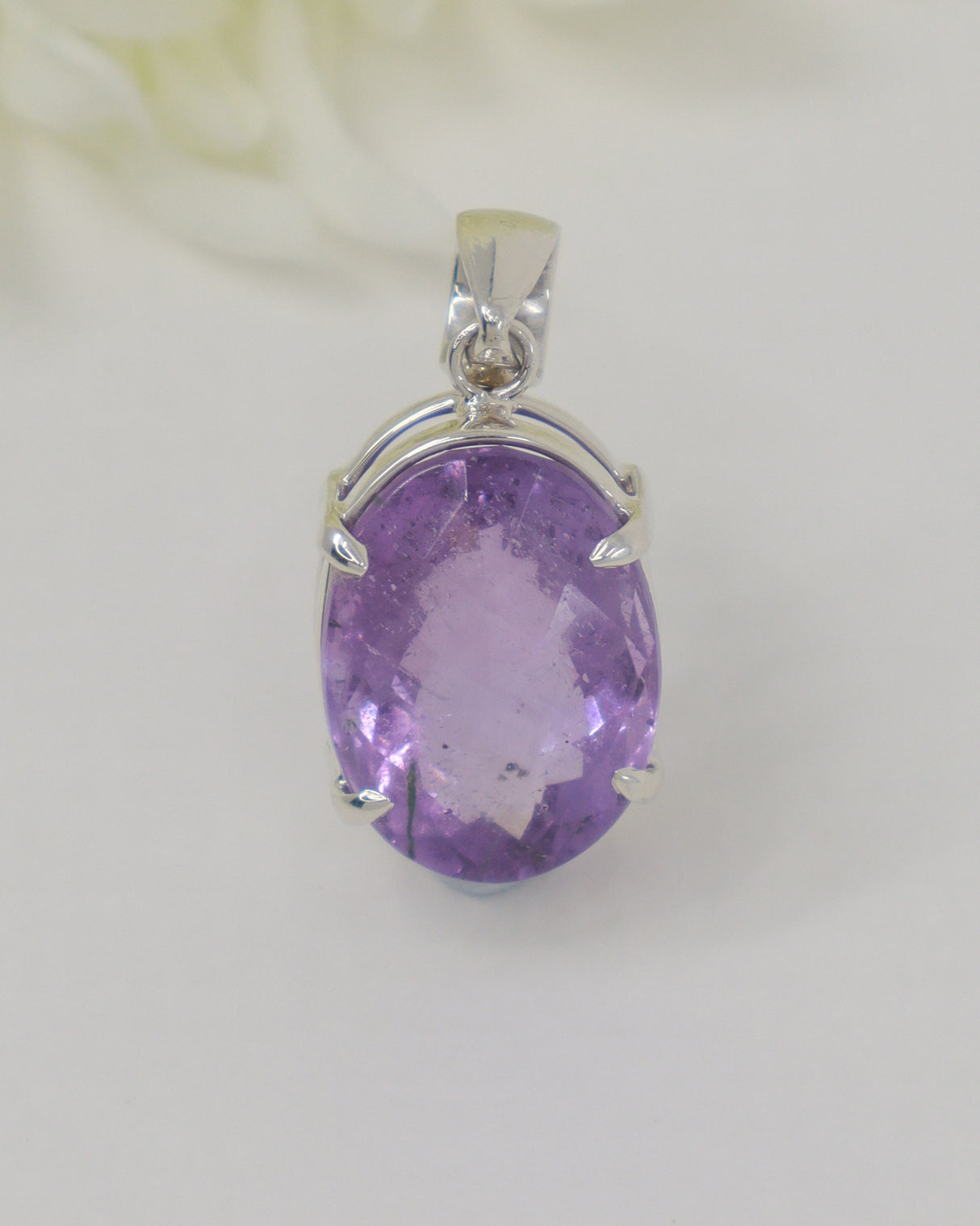 Brazilian Amethyst Sterling Silver Pendant – Lavender Light