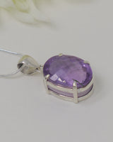 Brazilian Amethyst Sterling Silver Pendant – Lavender Light