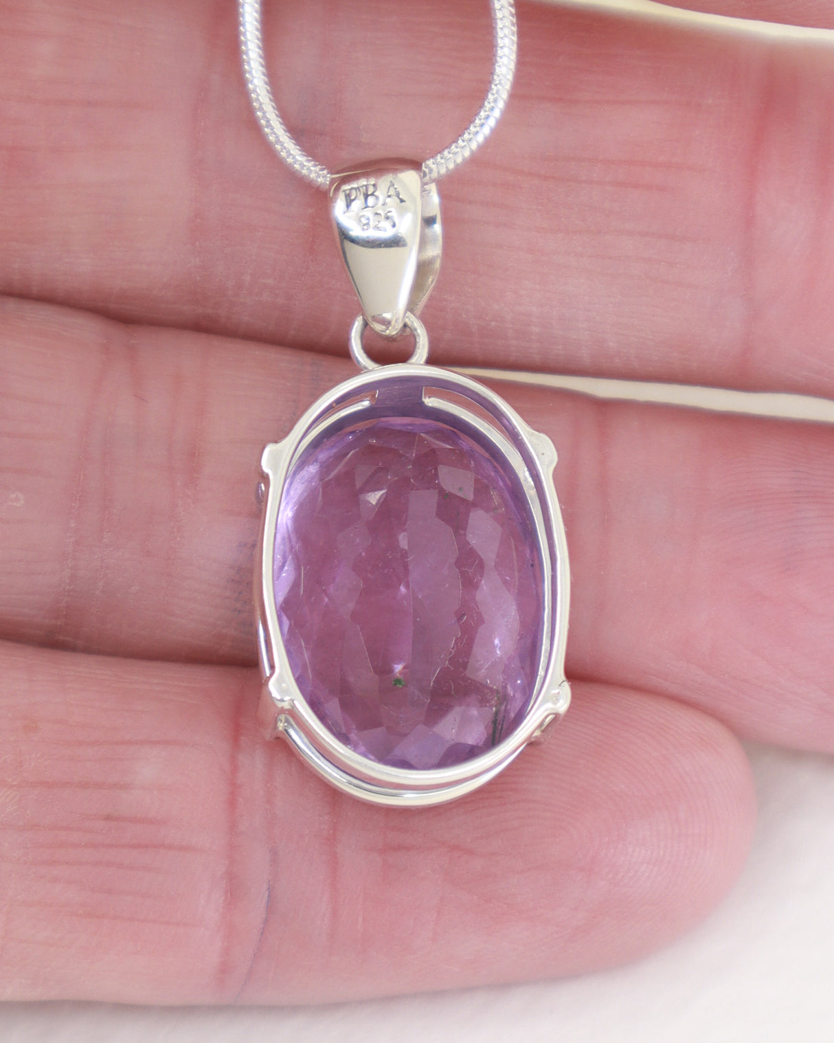 Brazilian Amethyst Sterling Silver Pendant – Lavender Light