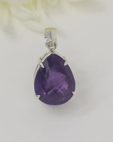 Brazilian Amethyst Sterling Silver Pendant – Violet Flame