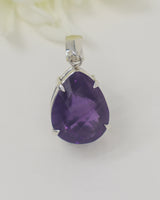 Brazilian Amethyst Sterling Silver Pendant – Violet Flame