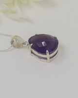Brazilian Amethyst Sterling Silver Pendant – Violet Flame