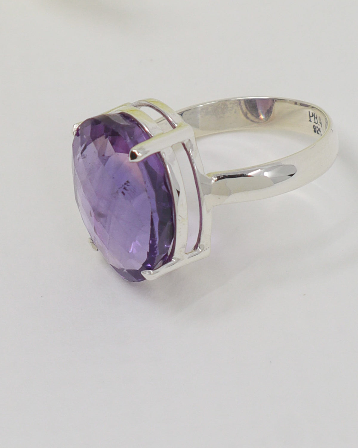 Brazilian Amethyst Statement Ring – Spiritual Wisdom & Clarity | Size 9