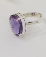 Brazilian Amethyst Statement Ring – Spiritual Wisdom & Clarity | Size 9
