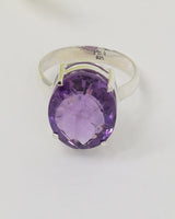 Brazilian Amethyst Statement Ring – Spiritual Wisdom & Clarity | Size 9