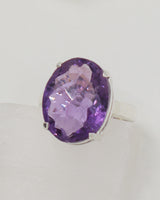 Brazilian Amethyst Statement Ring – Spiritual Wisdom & Clarity | Size 9
