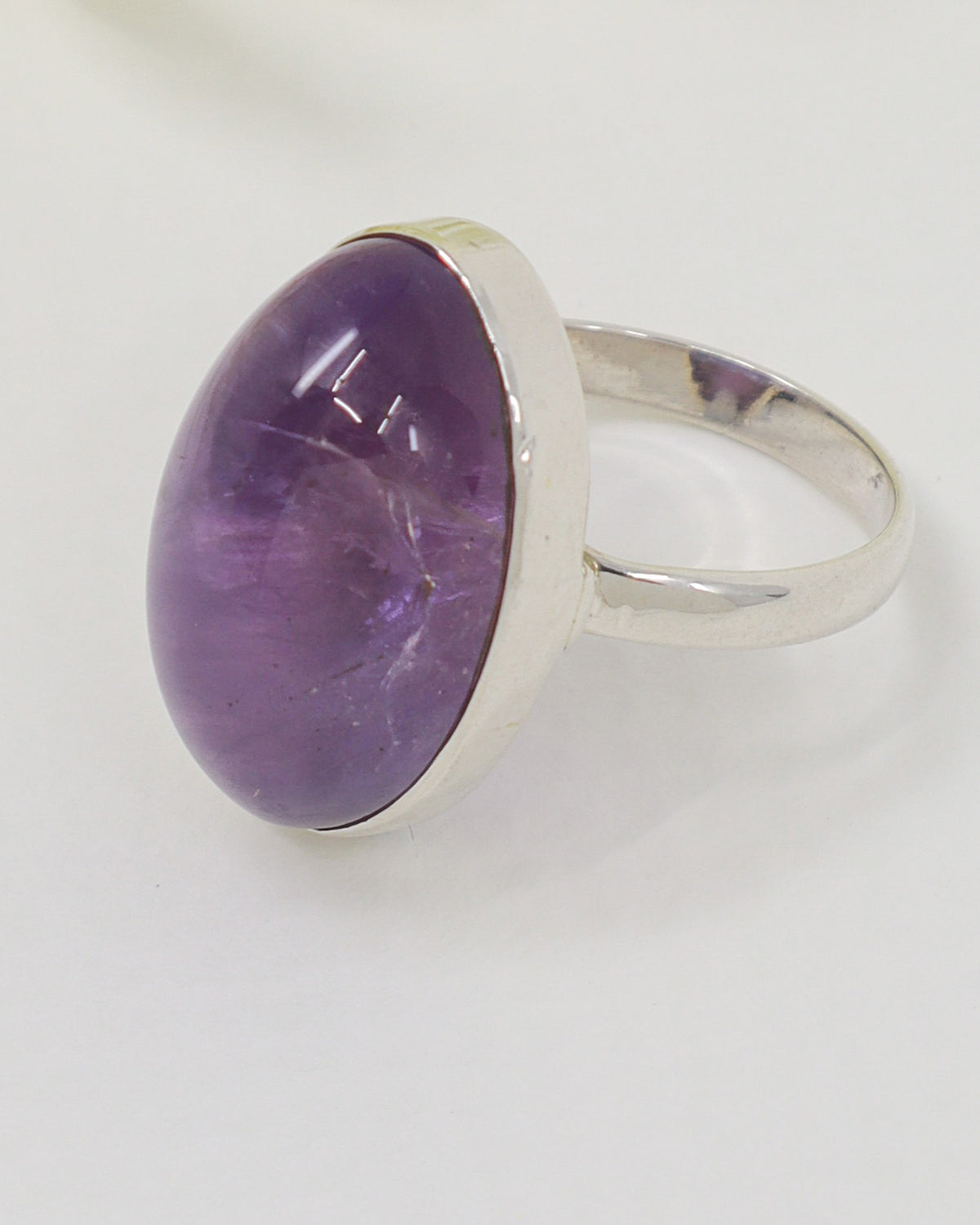 Brazilian Amethyst Cabochon Sterling Silver Ring | Size 9 | Inner Peace