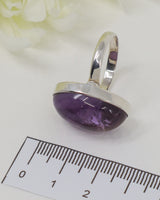 Brazilian Amethyst Cabochon Sterling Silver Ring | Size 9 | Inner Peace