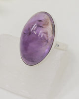 Brazilian Amethyst Cabochon Sterling Silver Ring | Size 9 | Inner Peace