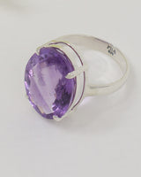 Brazilian Amethyst Sterling Silver Ring | Size 10 | Intuition
