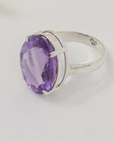 Brazilian Amethyst Sterling Silver Ring | Size 10 | Intuition
