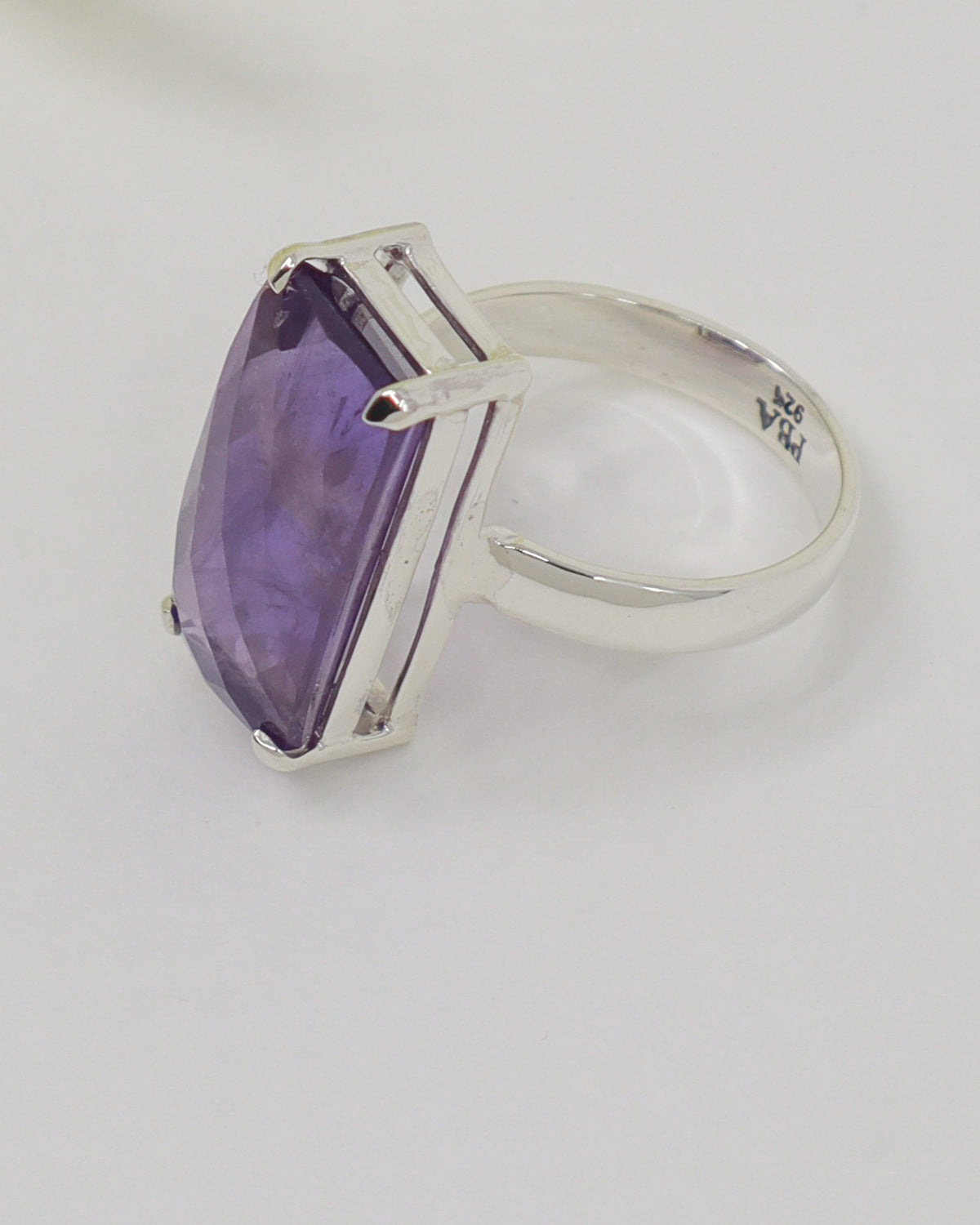 Brazilian Amethyst Sterling Silver Ring – Size 6