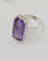 Brazilian Amethyst Sterling Silver Ring – Size 6