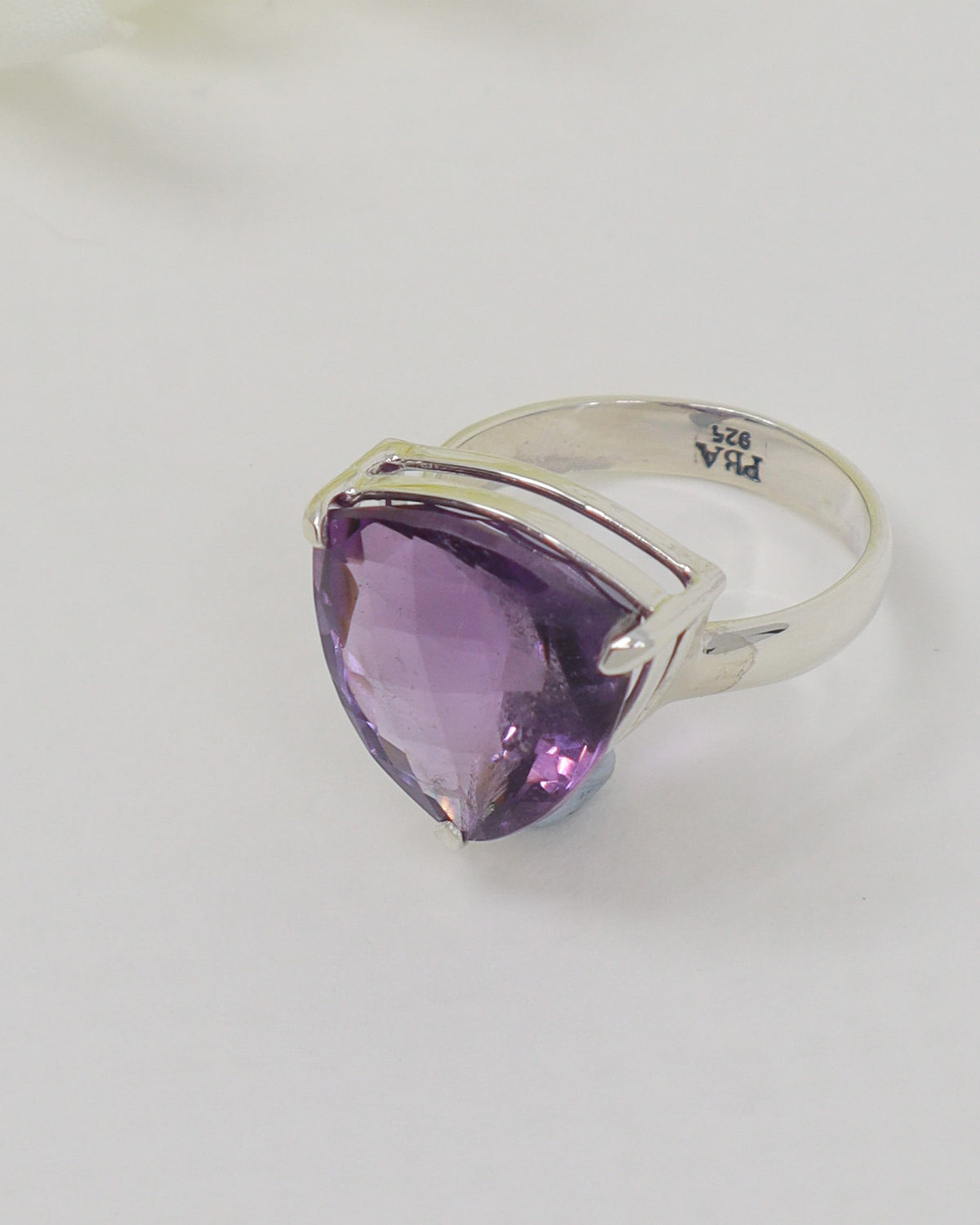 Brazilian Amethyst Sterling Silver Ring – Violet Wisdom | Size 8