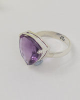 Brazilian Amethyst Sterling Silver Ring – Violet Wisdom | Size 8