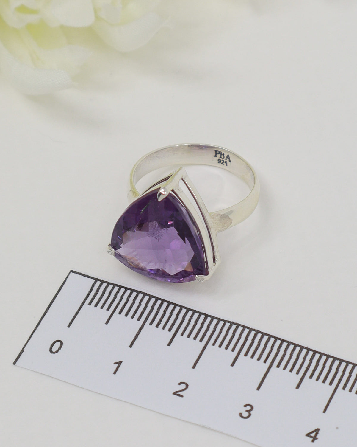 Brazilian Amethyst Sterling Silver Ring – Violet Wisdom | Size 8
