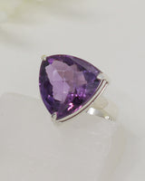 Brazilian Amethyst Sterling Silver Ring – Violet Wisdom | Size 8