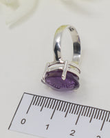 Brazilian Amethyst Sterling Silver Ring – Trinity of Wisdom | Size 7