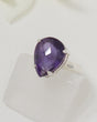 Brazilian Amethyst sterling silver ring size 7 with faceted triangular purple gemstone in .925 silver – Inspired By 3 Australia.