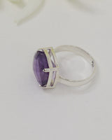 Brazilian Amethyst Sterling Silver Ring – Violet Sanctuary | Size 8