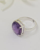 Brazilian Amethyst Sterling Silver Ring – Violet Sanctuary | Size 8