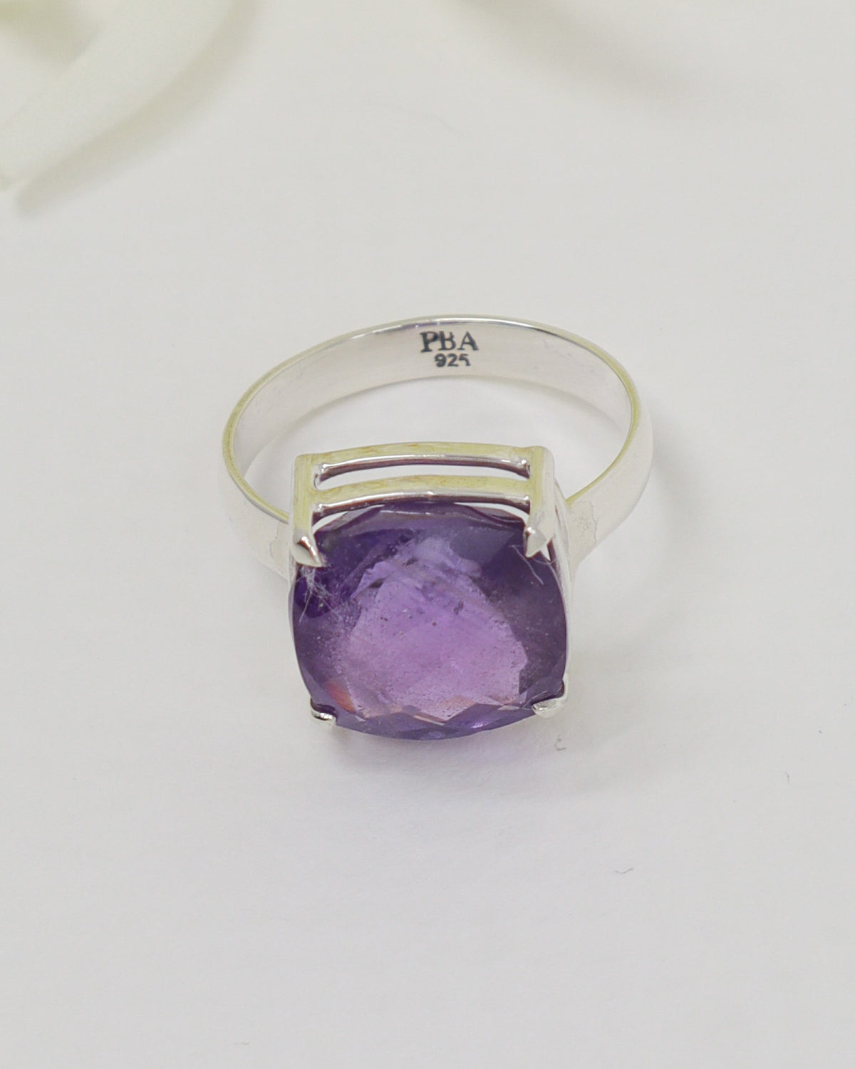 Brazilian Amethyst Sterling Silver Ring – Violet Sanctuary | Size 8
