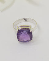 Brazilian Amethyst Sterling Silver Ring – Violet Sanctuary | Size 8