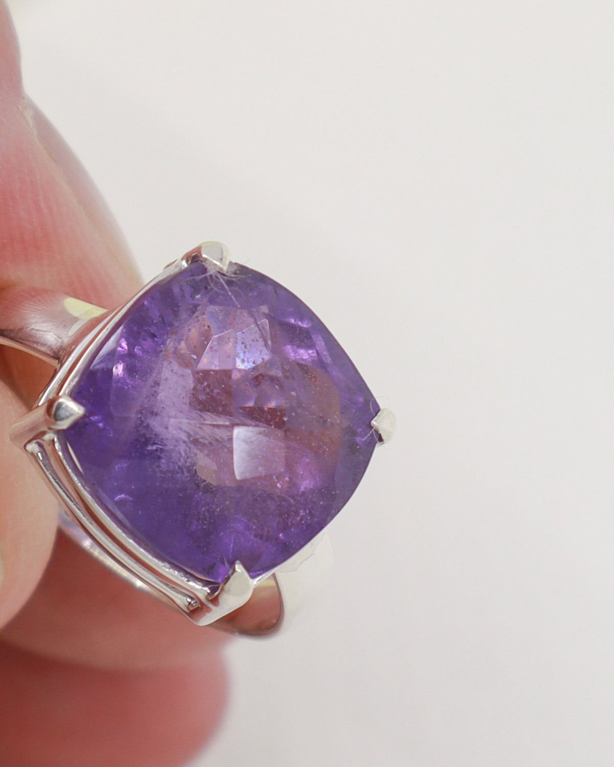 Brazilian Amethyst Sterling Silver Ring – Violet Sanctuary | Size 8