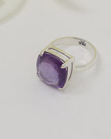 Brazilian Amethyst Sterling Silver Ring – Sacred Stillness | Size 6