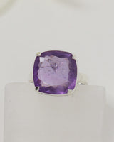 Brazilian Amethyst Sterling Silver Ring – Sacred Stillness | Size 6