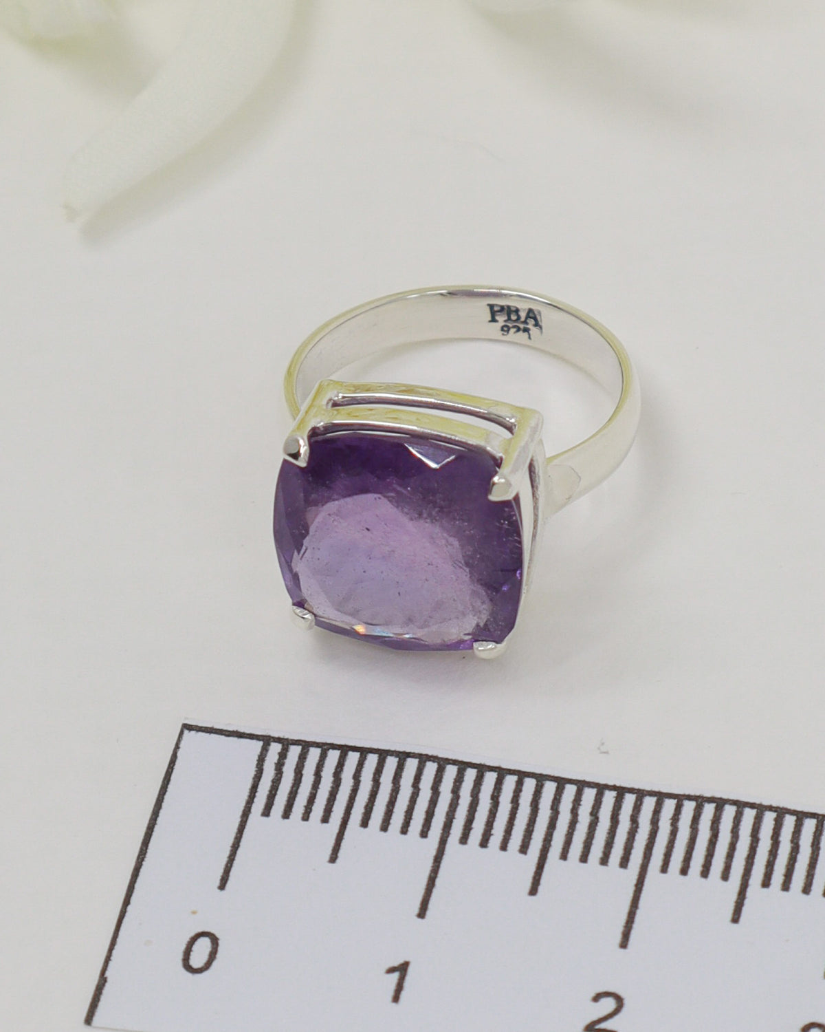 Brazilian Amethyst Sterling Silver Ring – Sacred Stillness | Size 6