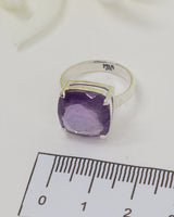 Brazilian Amethyst Sterling Silver Ring – Sacred Stillness | Size 6