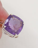 Brazilian Amethyst Sterling Silver Ring – Sacred Stillness | Size 6